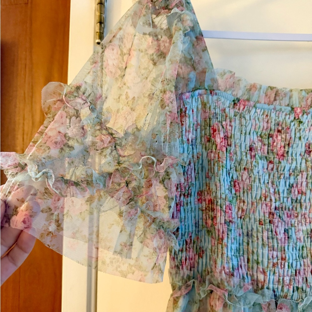 Beulah Style Floral Tulle Maxi Dress - Picture 5 of 12